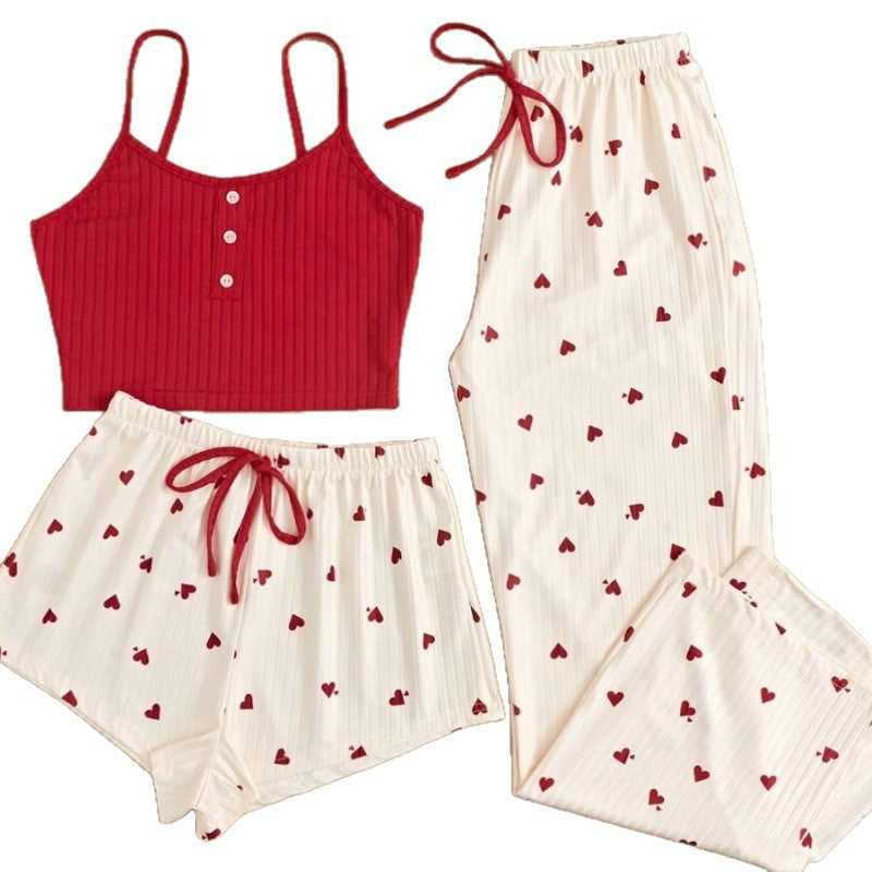 Conjunto de shorts y camiseta de canalé para mujer