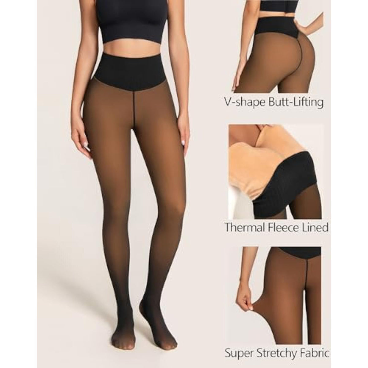 Leggings térmicos sin costuras con forro polar
