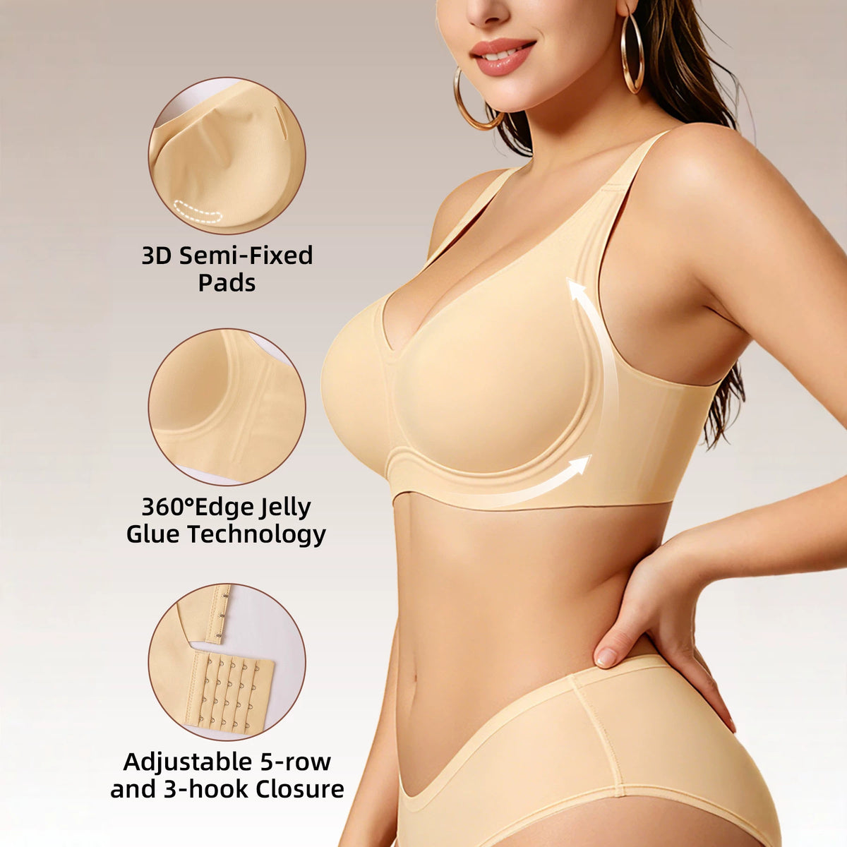 Sujetador inalámbrico Belle™ con efecto realce