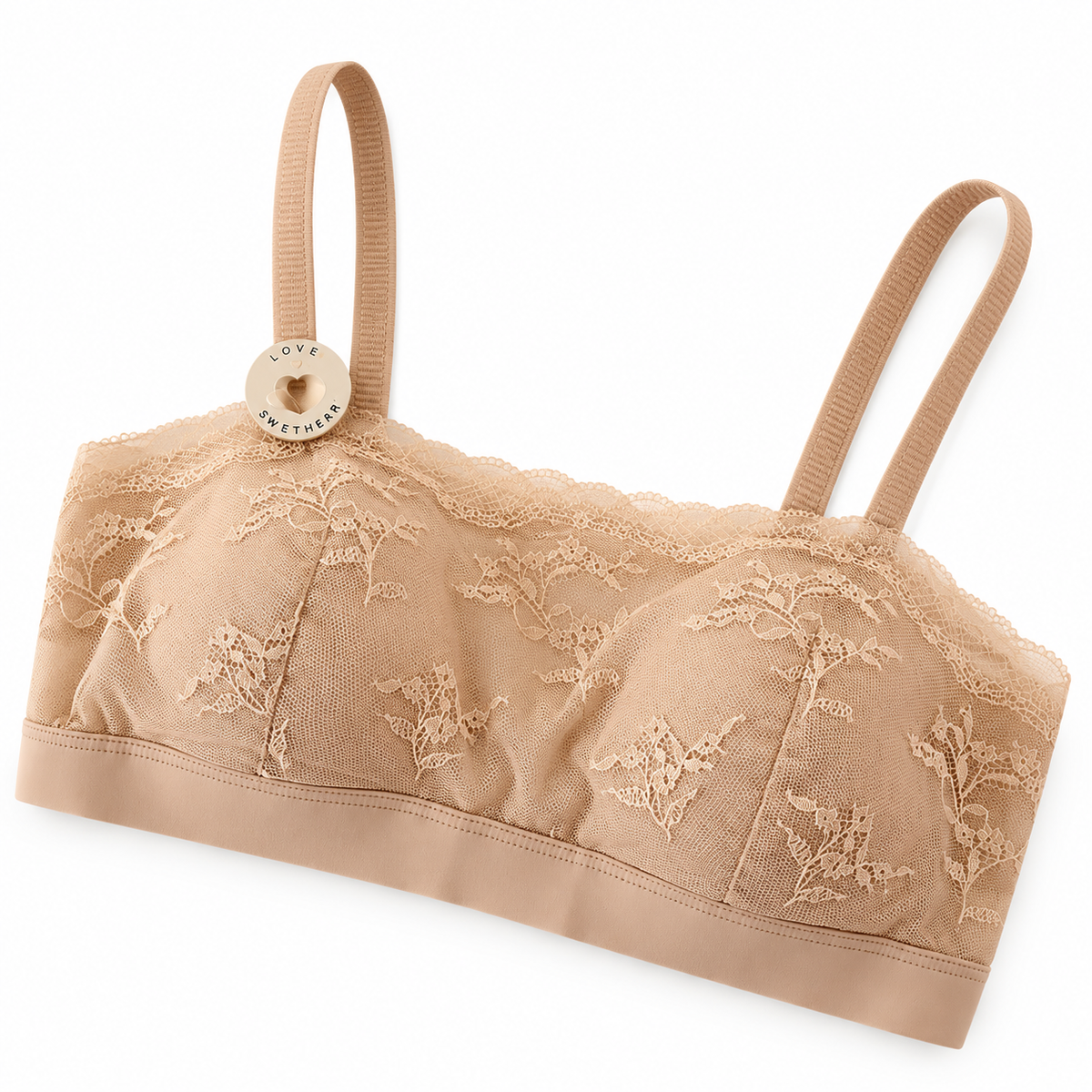 Sostén tipo strapless con realce y encaje Belle™