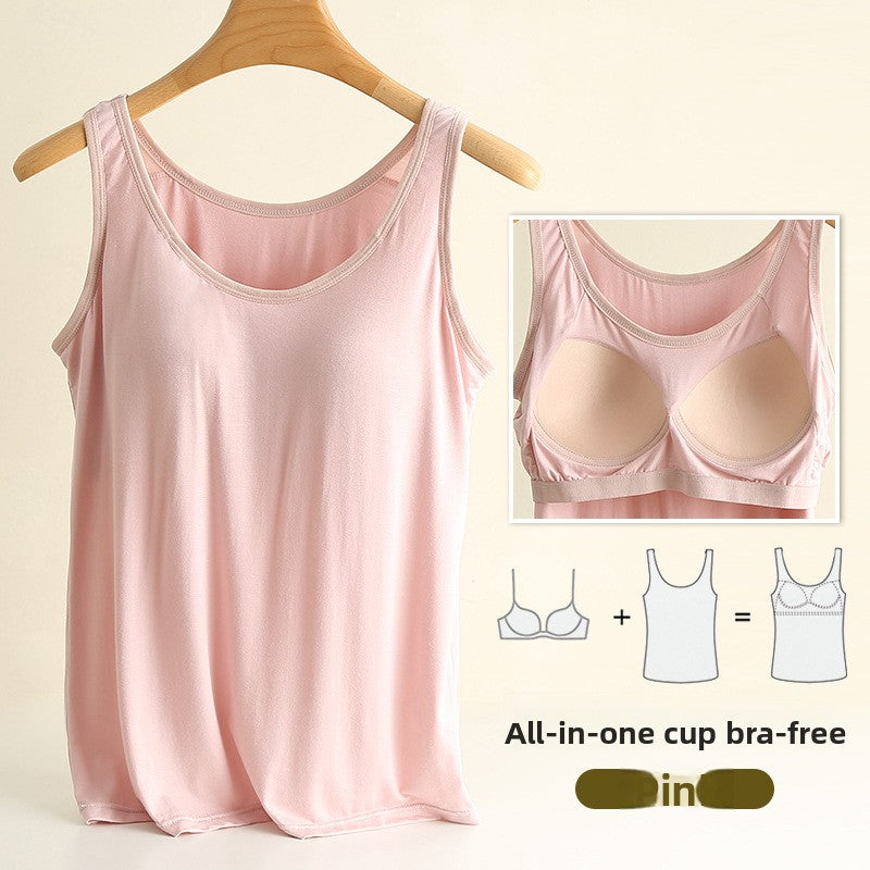 Camiseta de tirantes con almohadillas integradas en el pecho