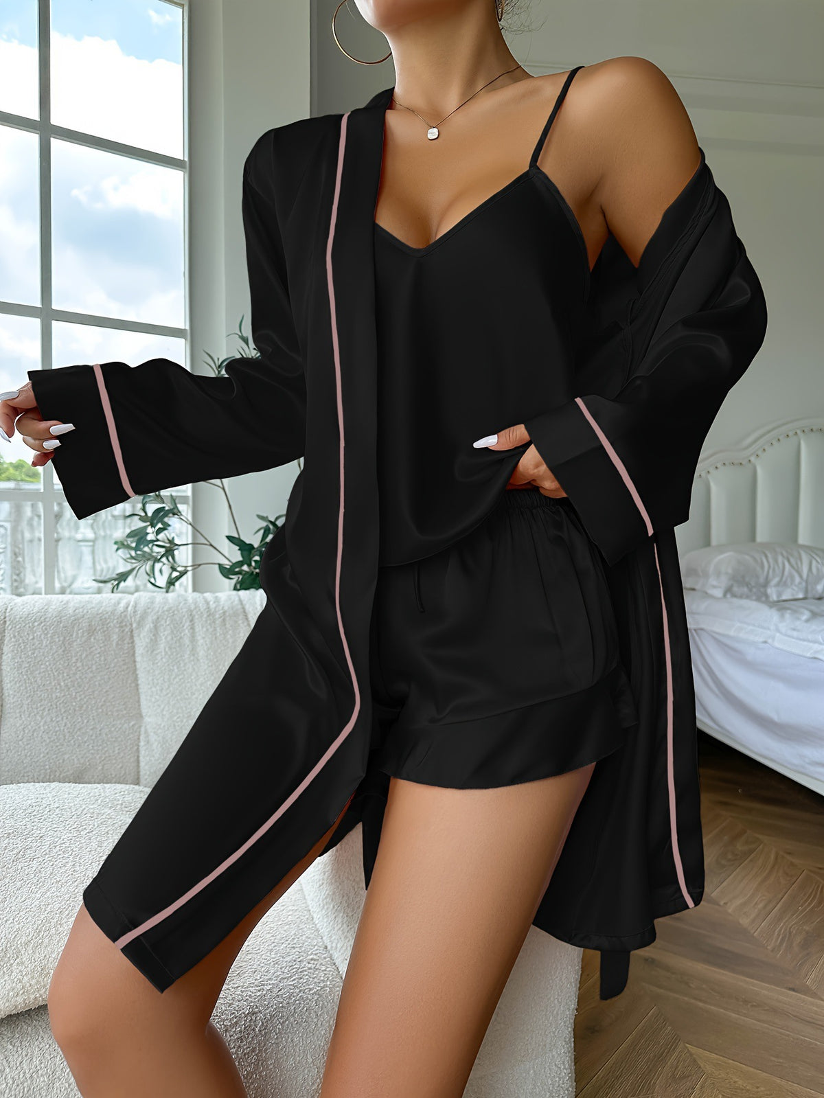 Pijama de seda hielo para mujer