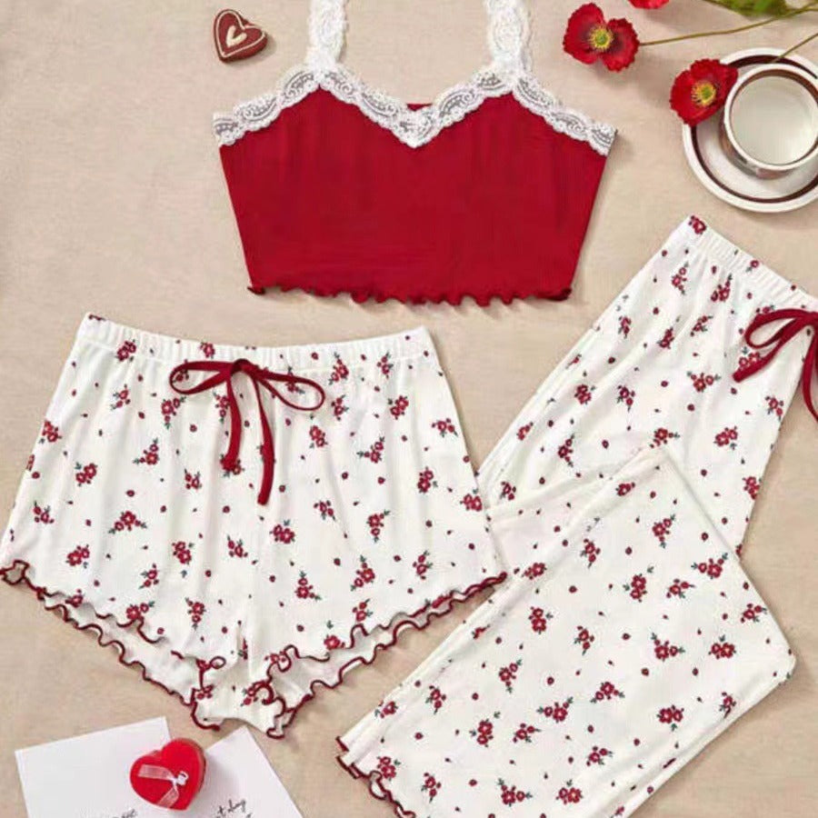 Conjunto de shorts y camiseta de canalé para mujer