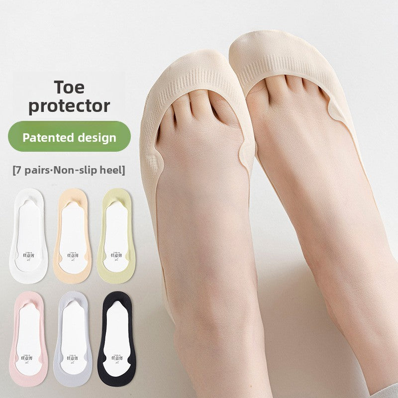 Calcetines finos de algodón invisibles tipo calcetín náutico antideslizantes para mujer para el verano