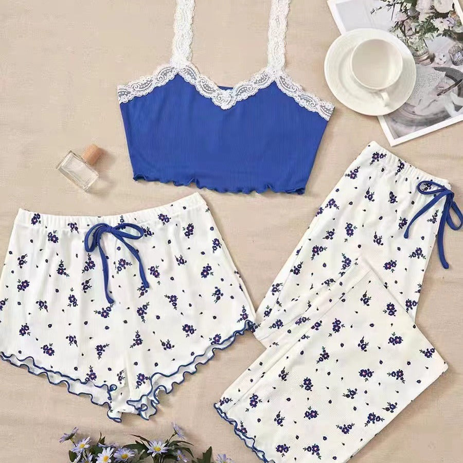 Conjunto de shorts y camiseta de canalé para mujer
